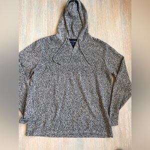 Even Tide - blue/cream hooded sweater, size XL